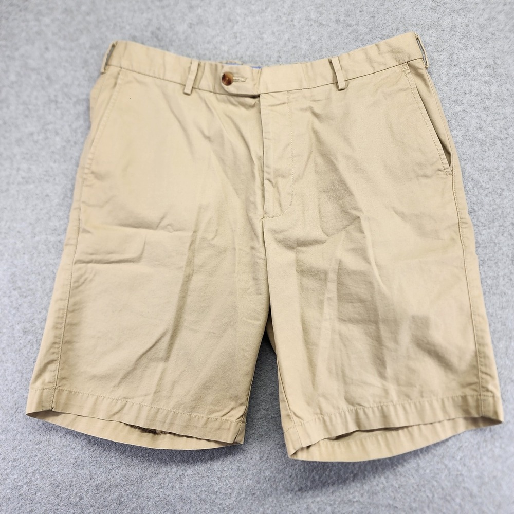 Peter Millar Shorts Mens 35 Beige Tan Lightweight Twill Pima Performance MS17B32
